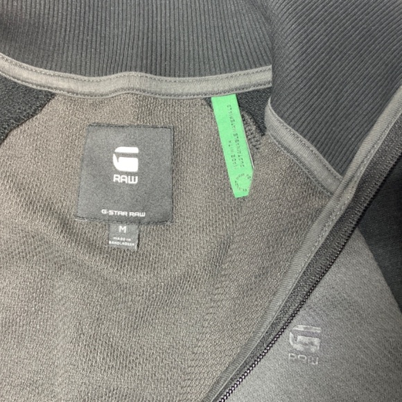 Men's G-Star RAW Jirgi Zip Top in Black & Gray Size M - Picture 2 of 4